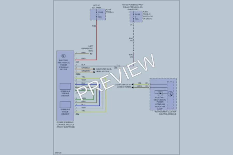 2010 Volkswagen CityGolf Electronic Power Steering wiring diagram preview