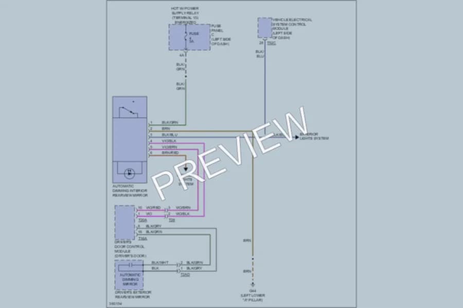 2010 Volkswagen CityGolf Power Mirrors wiring diagram preview