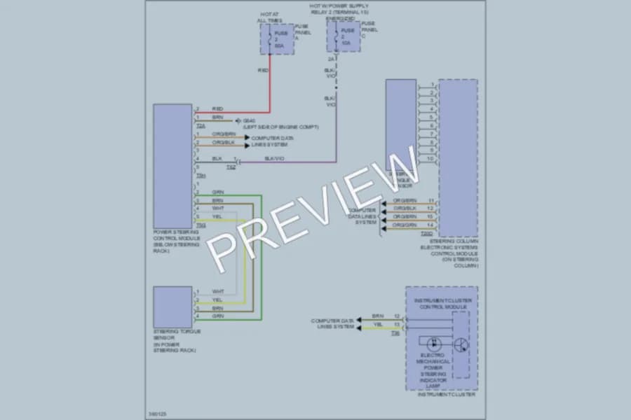 2010 Volkswagen GTI Electronic Power Steering wiring diagram preview