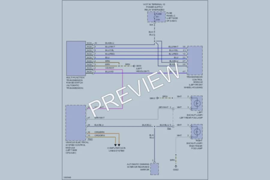 2010 Volkswagen Golf Exterior Lights wiring diagram preview