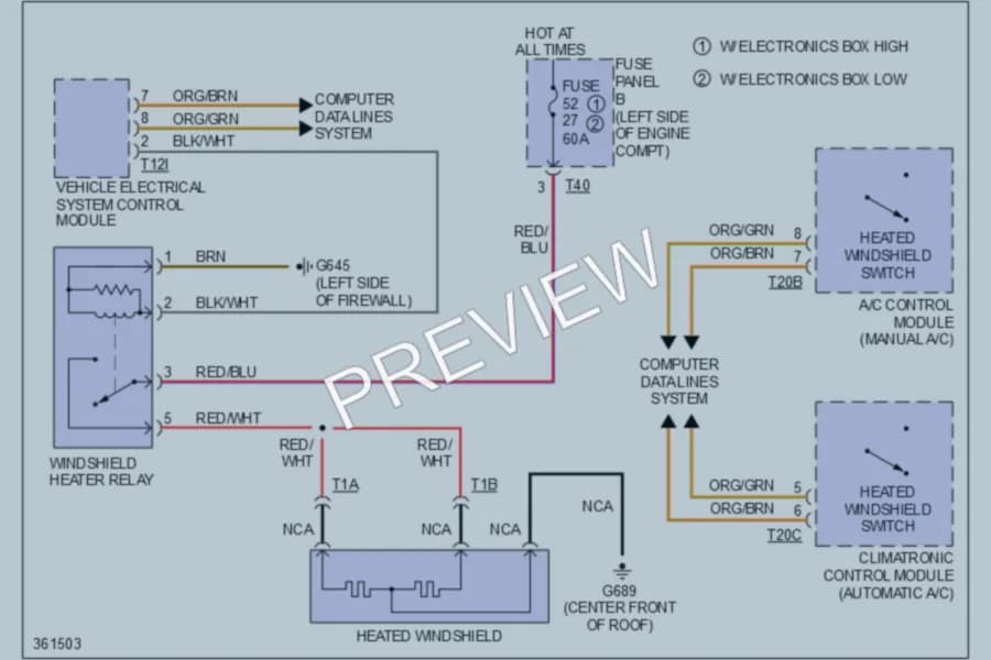 2010 Volkswagen Passat Defoggers wiring diagram preview