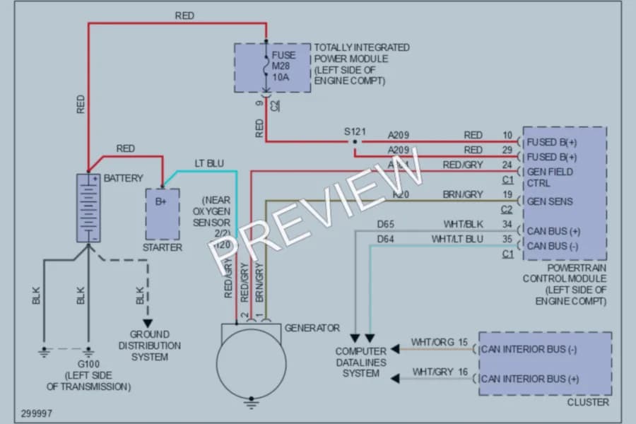 2010 Volkswagen Routan Starting Charging wiring diagram preview