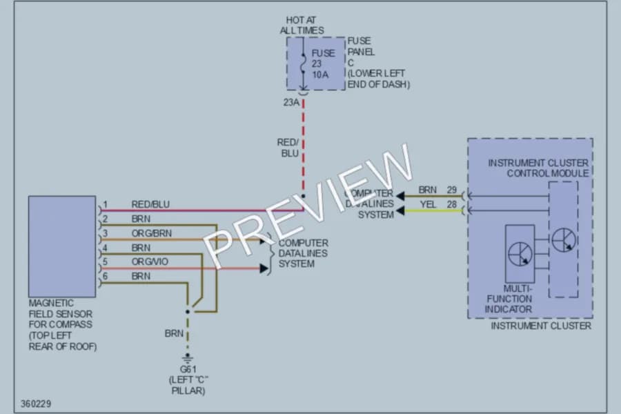 2010 Volkswagen Tiguan Instrument Cluster wiring diagram preview