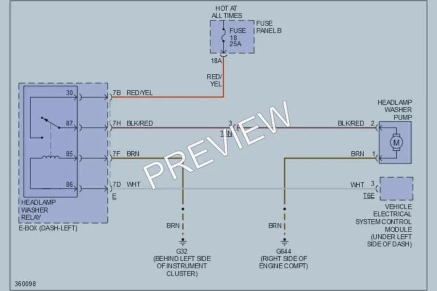 2010 Volkswagen Touareg Wiper Washer wiring diagram preview