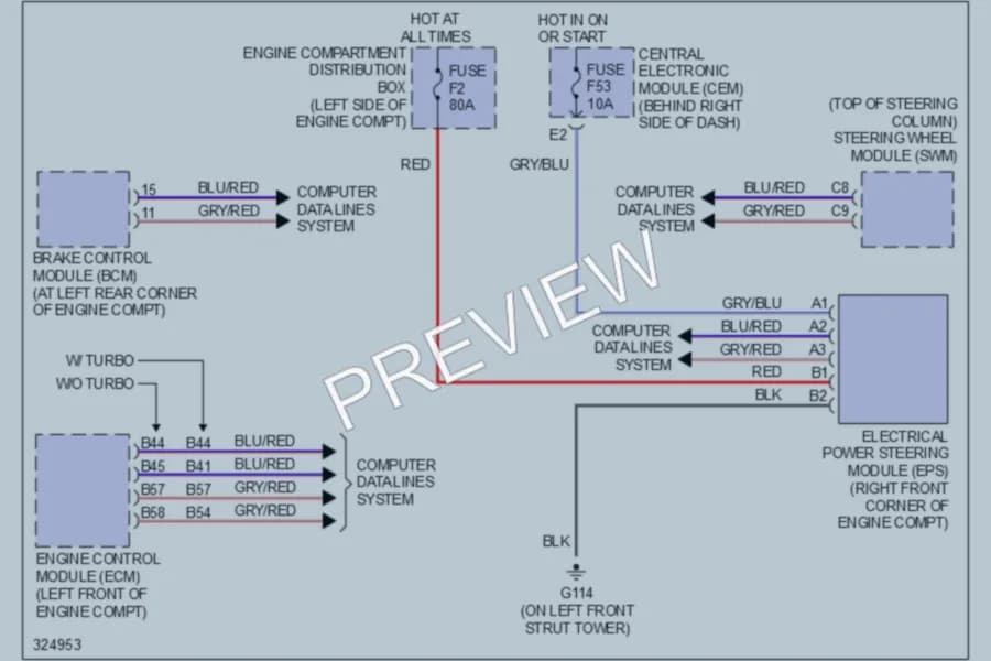 2010 Volvo C30 Electronic Power Steering wiring diagram preview
