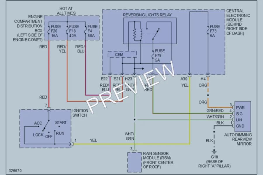 2010 Volvo C70 Power Mirrors wiring diagram preview