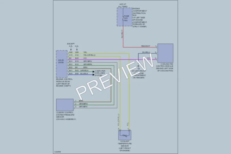 2010 Volvo S80 Cooling Fan wiring diagram preview