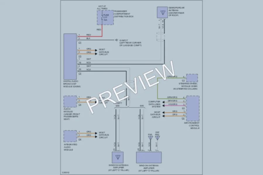 2010 Volvo V70 Radio wiring diagram preview