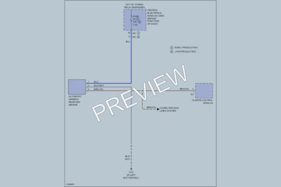 2010 Volvo XC60 Power Mirrors wiring diagram preview