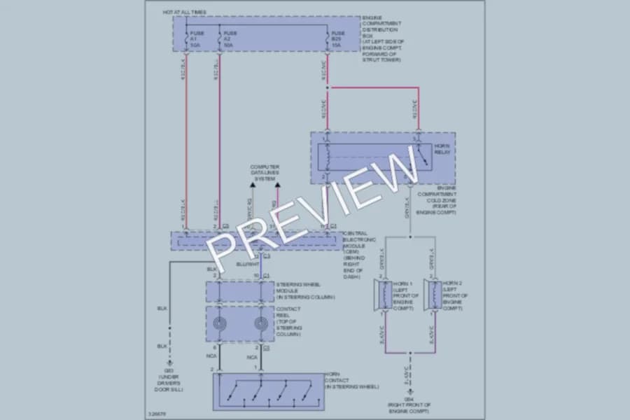 2010 Volvo XC70 Horn wiring diagram preview