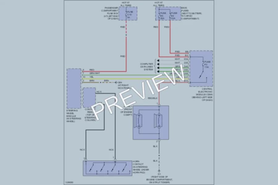 2010 Volvo XC90 Horn wiring diagram preview