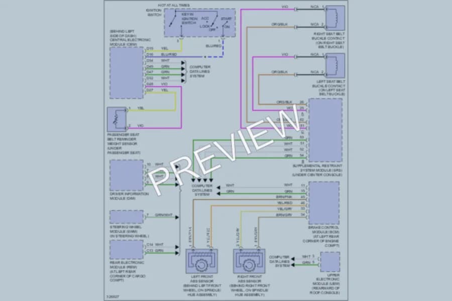 2010 Volvo XC90 Warning Systems wiring diagram preview