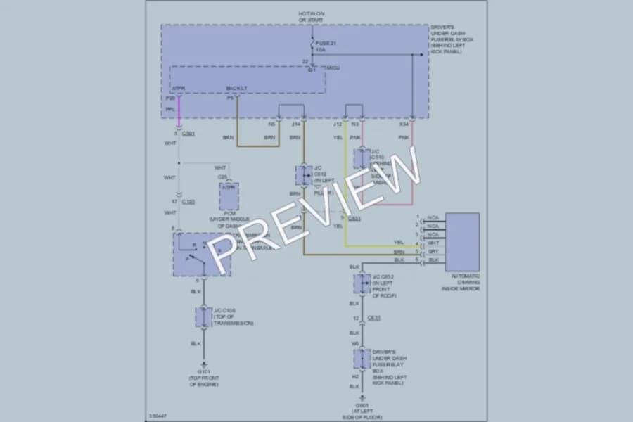 2011 Acura RL Power Mirrors wiring diagram preview