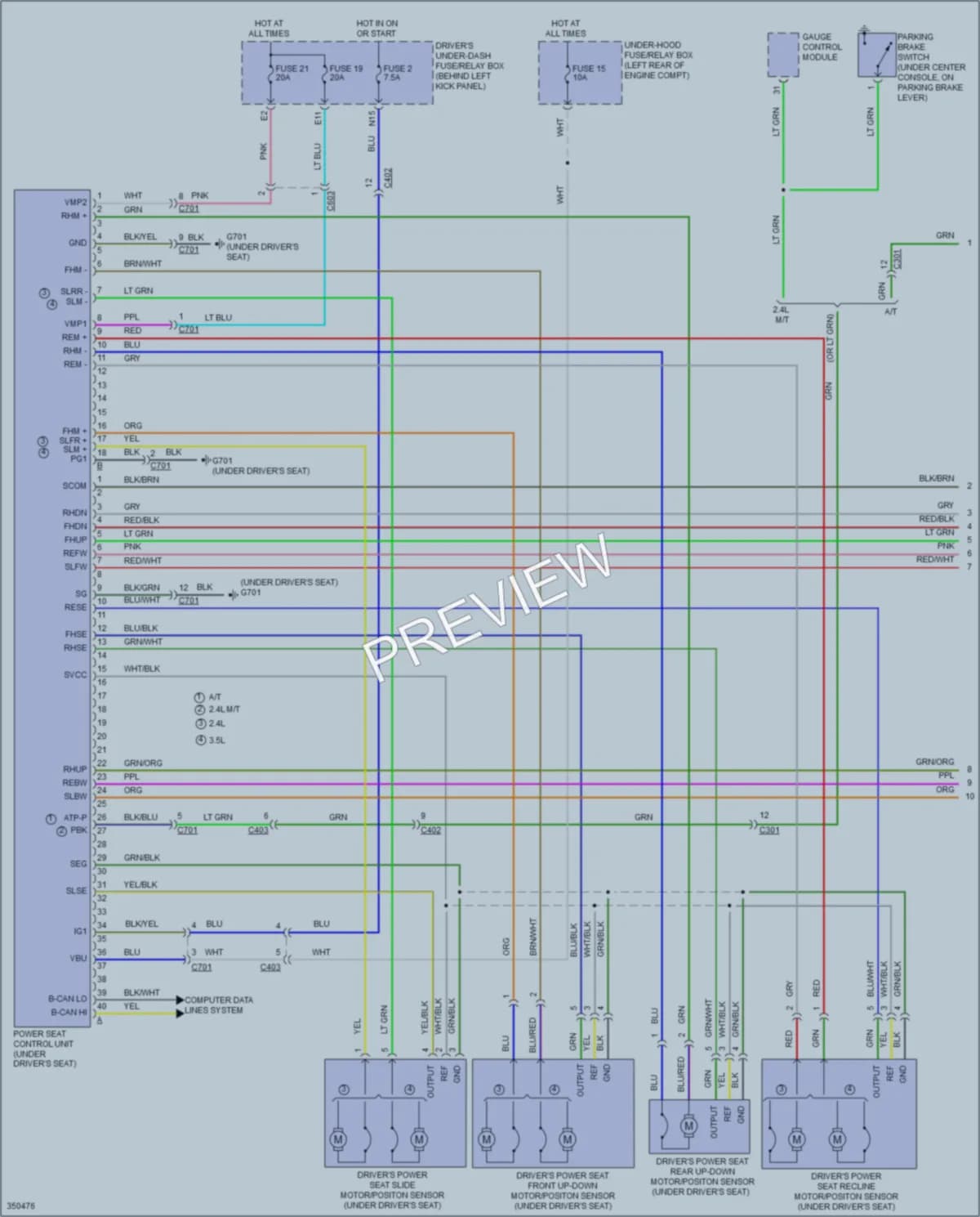 2011 Acura TSX Memory Systems wiring diagram preview