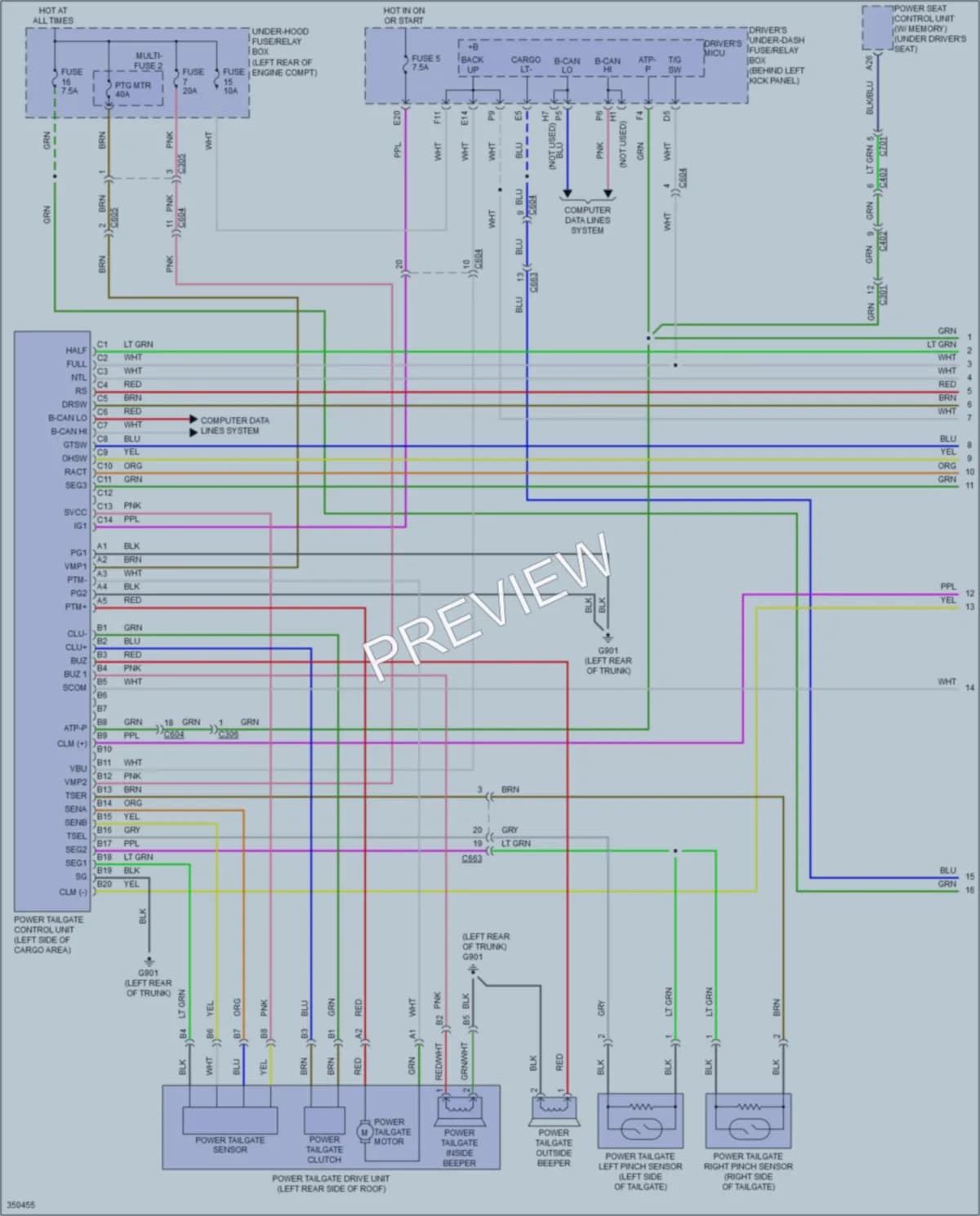 2011 Acura TSX Trunk Tailgate Fuel Door wiring diagram preview