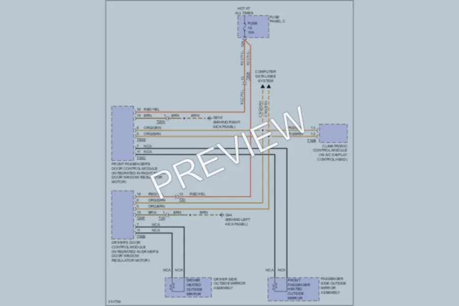 2011 Audi A3 Defoggers wiring diagram preview