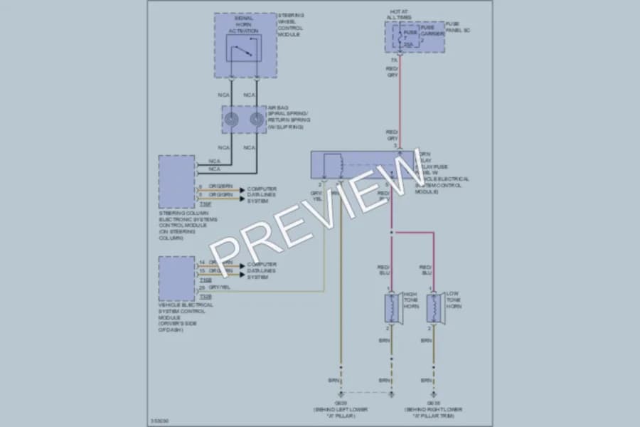 2011 Audi Q5 Horn wiring diagram preview