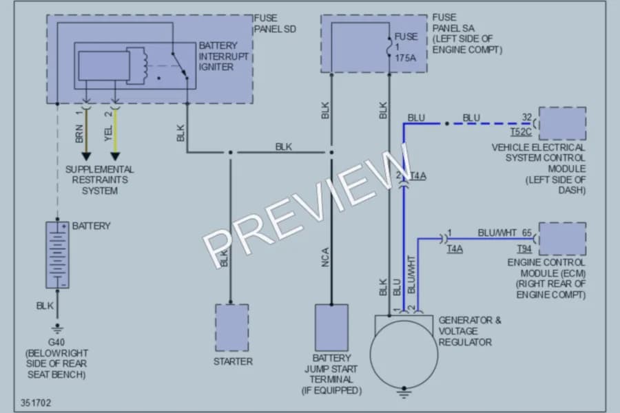 2011 Audi TT Starting Charging wiring diagram preview