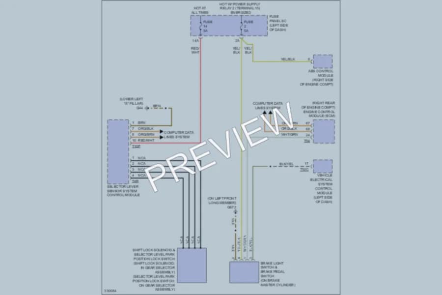 2011 Audi TTS Shift Interlock wiring diagram preview