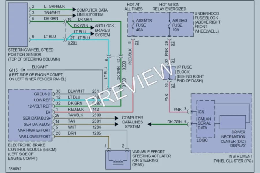 2011 Buick Enclave Electronic Power Steering wiring diagram preview