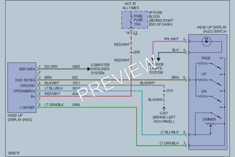 2011 Buick Enclave Instrument Cluster wiring diagram preview