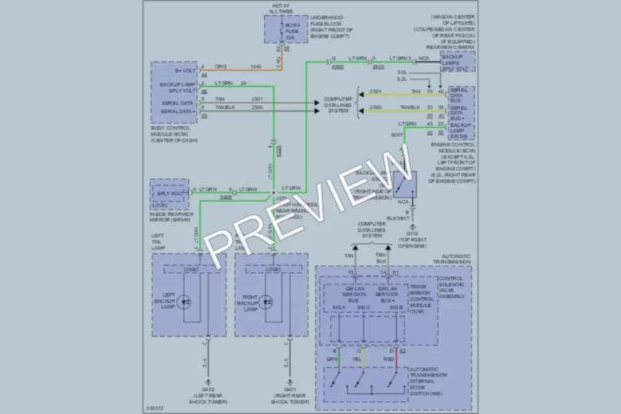 2011 Cadillac CTSV Exterior Lights wiring diagram preview