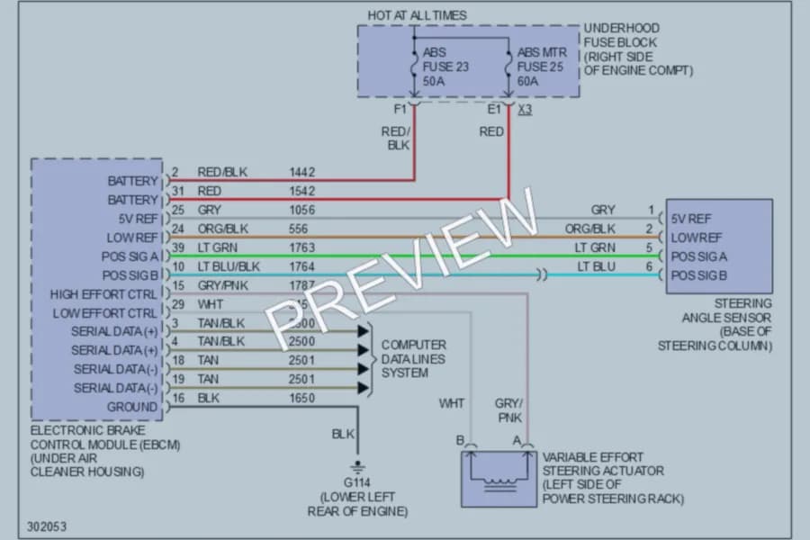 2011 Cadillac DTS Electronic Power Steering wiring diagram preview