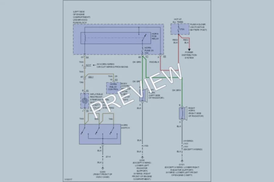2011 Cadillac EscaladeEXT Horn wiring diagram preview