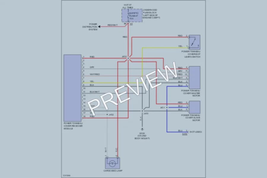 2011 Cadillac EscaladeEXT Power Top Sunroof wiring diagram preview