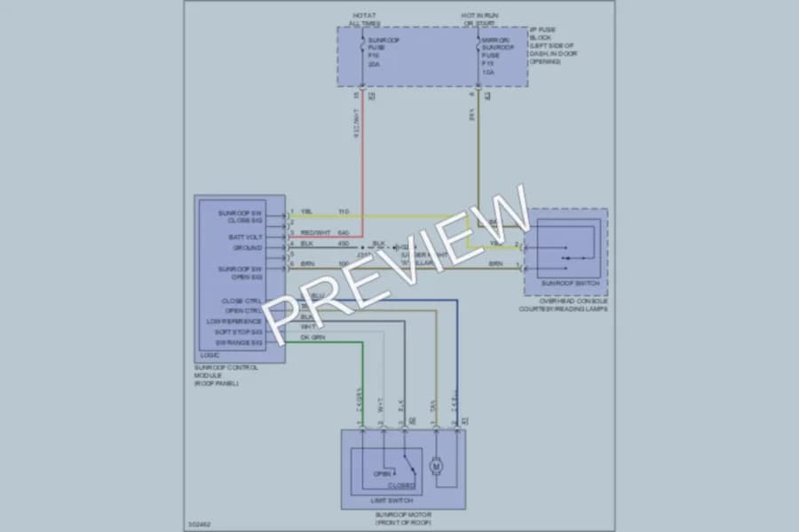 2011 Chevrolet Aveo Power Top Sunroof wiring diagram preview