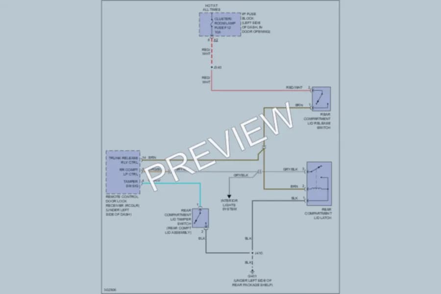 2011 Chevrolet Aveo5 Trunk Tailgate Fuel Door wiring diagram preview