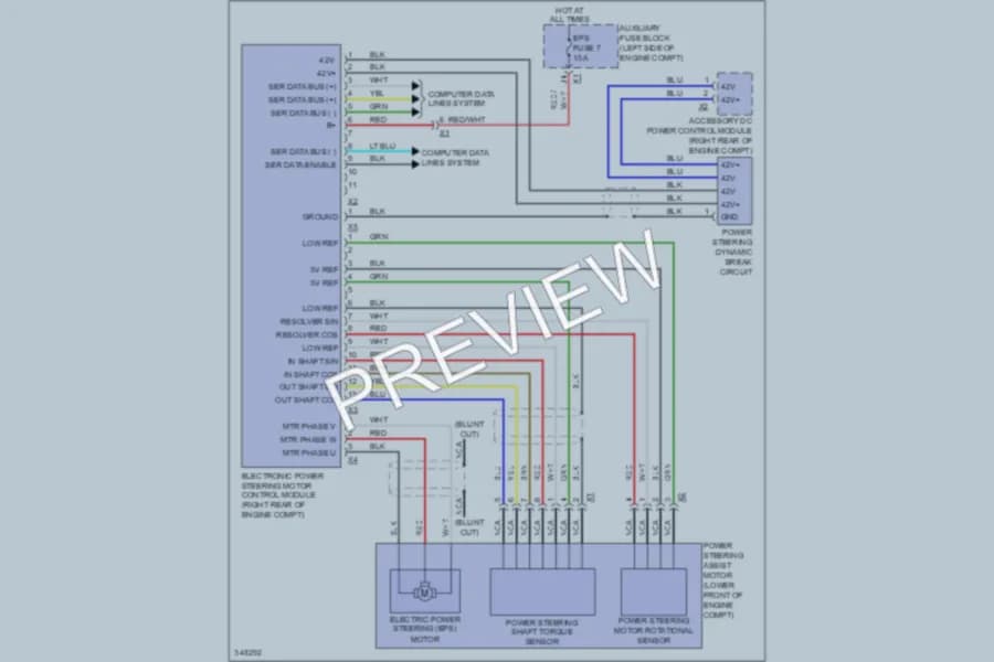 2011 Chevrolet 1500 Electronic Power Steering wiring diagram preview with protected circuit layout