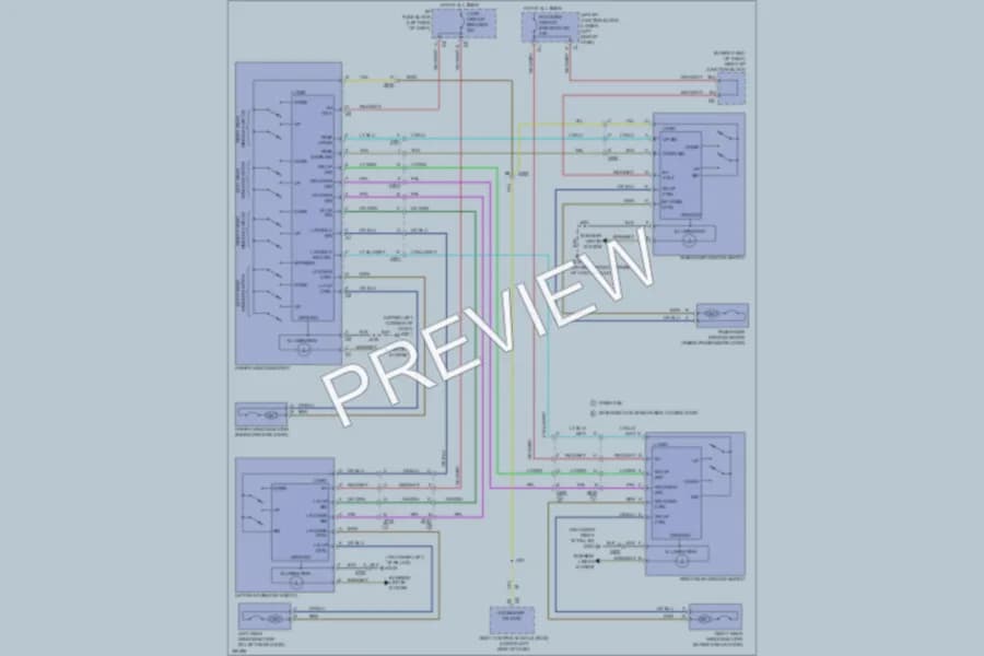 2011 Chevrolet 2500 Hd Power Windows wiring diagram preview with protected circuit layout