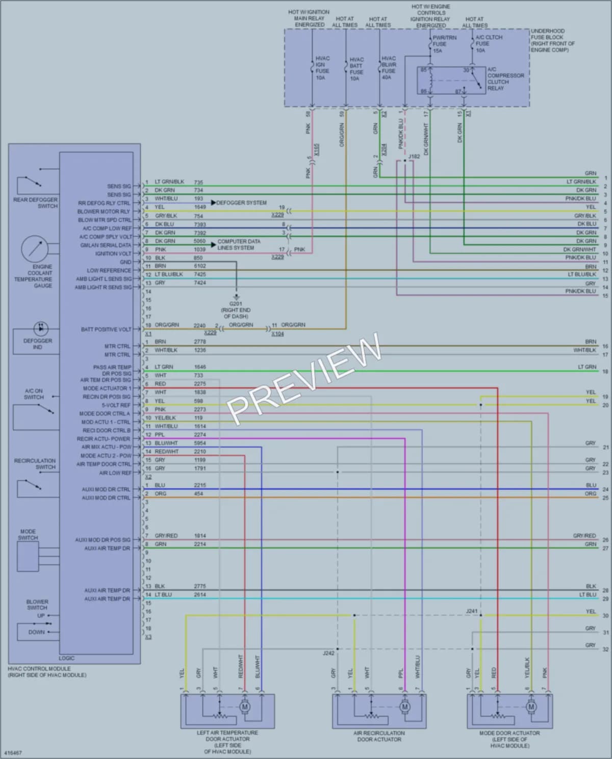 2011 Chevrolet CapricePPV Air Conditioning wiring diagram preview