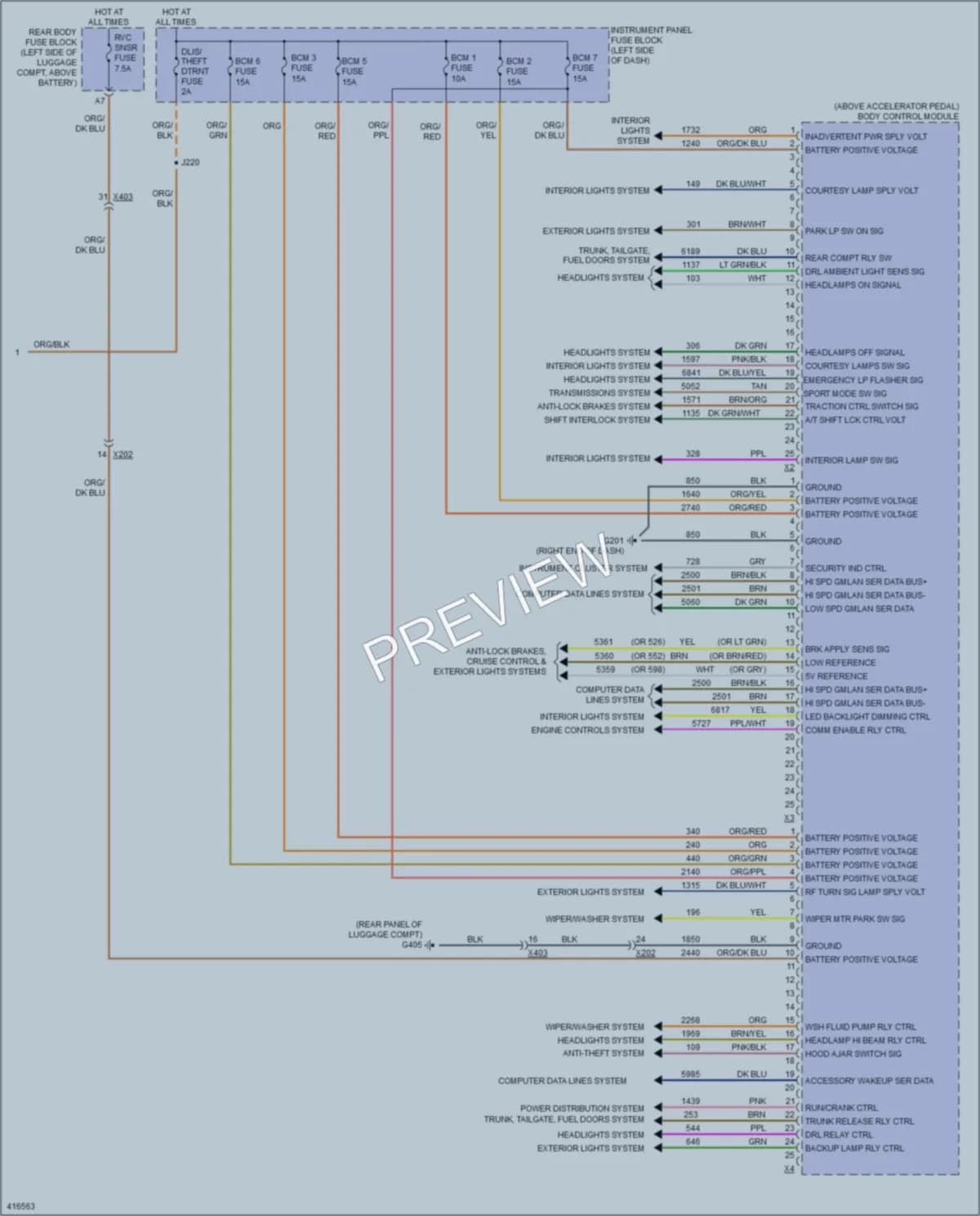 2011 Chevrolet CapricePPV Body Control Modules wiring diagram preview