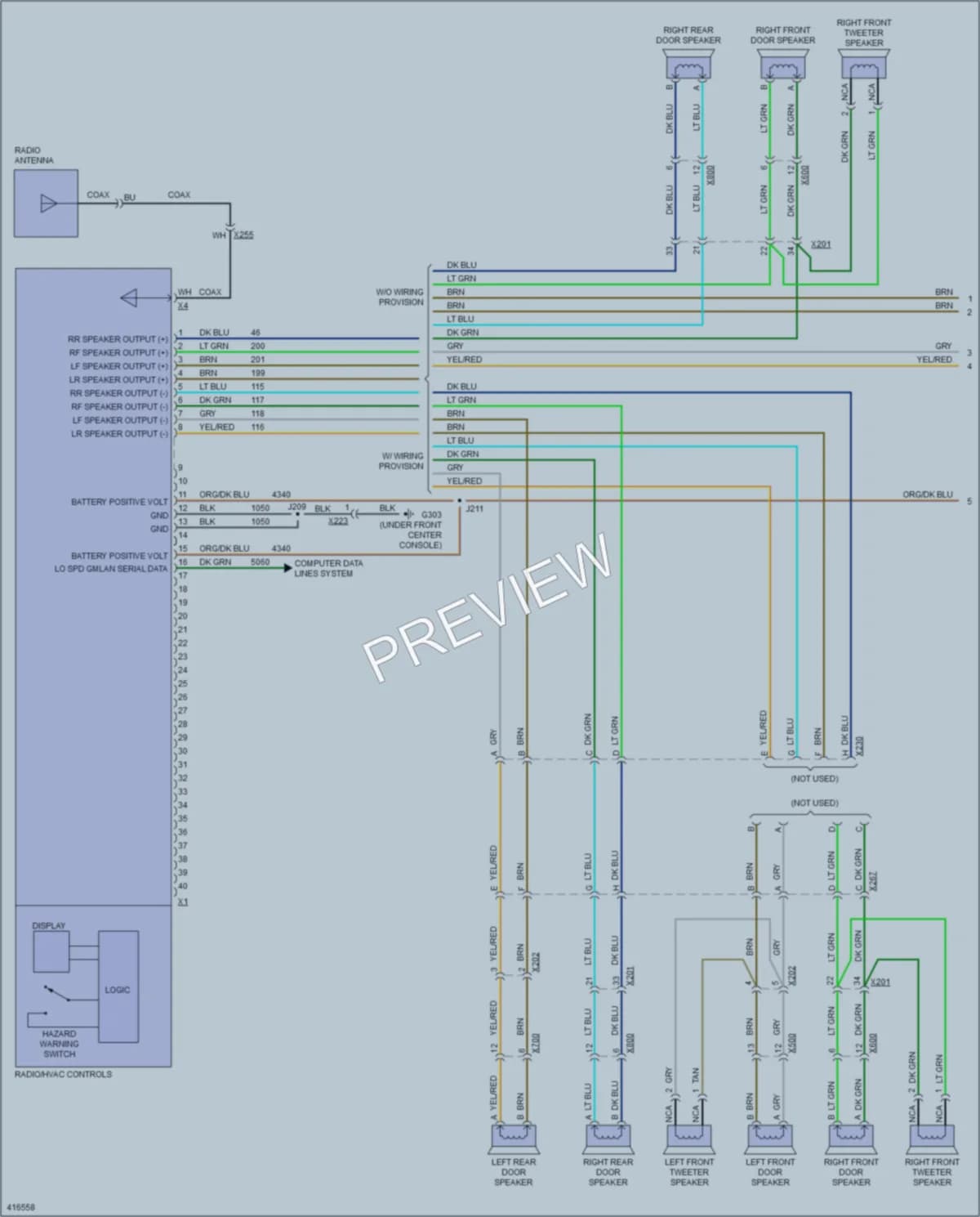 2011 Chevrolet CapricePPV Radio wiring diagram preview