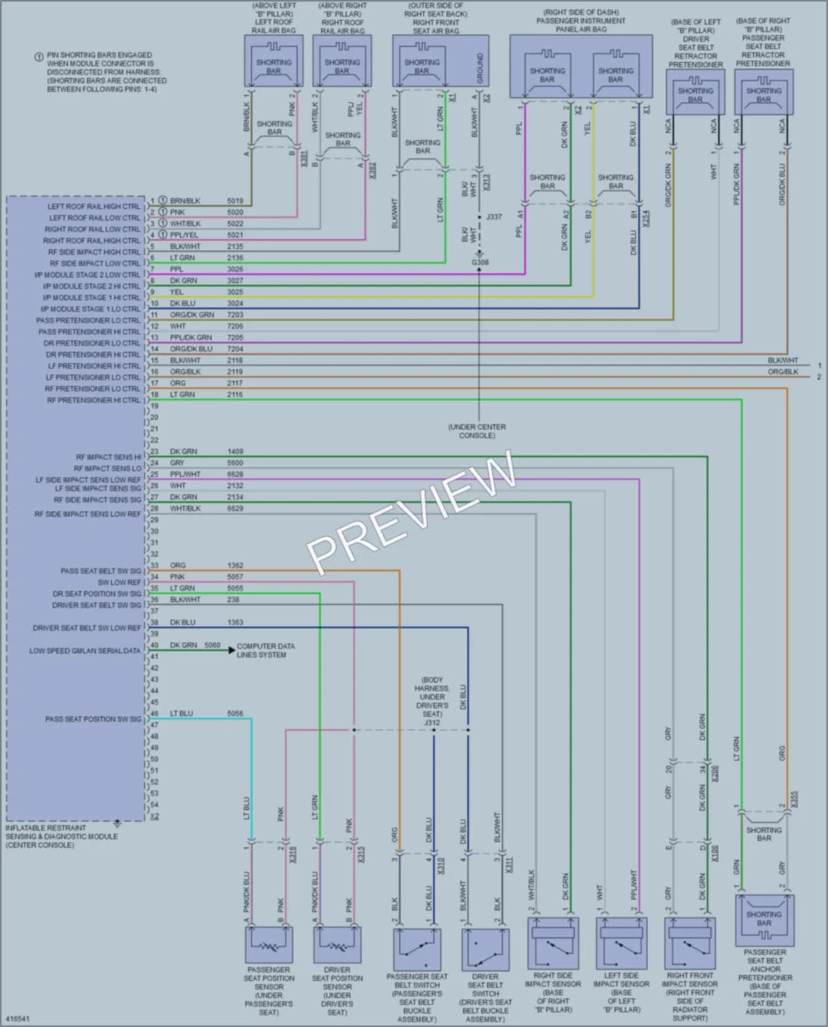 2011 Chevrolet CapricePPV Supplemental Restraints wiring diagram preview