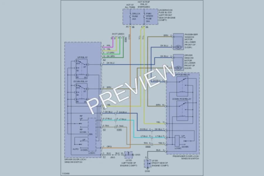 2011 Chevrolet Colorado Power Windows wiring diagram preview