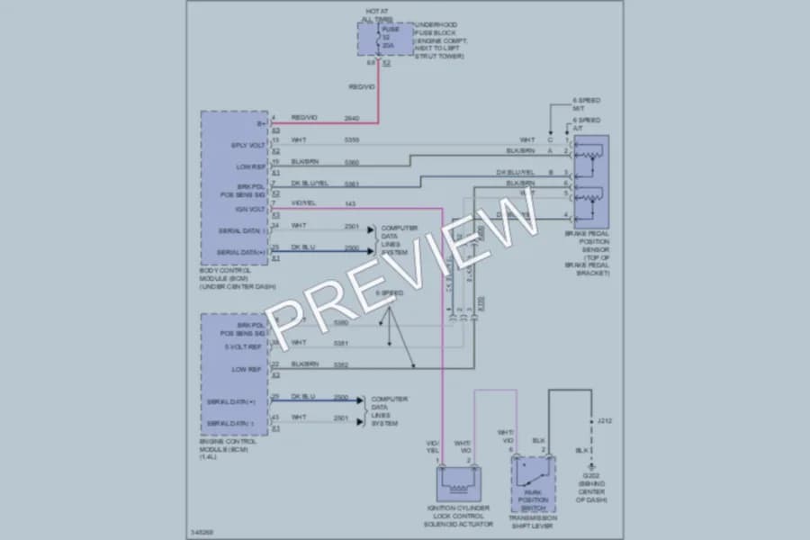 2011 Chevrolet Cruze Shift Interlock wiring diagram preview
