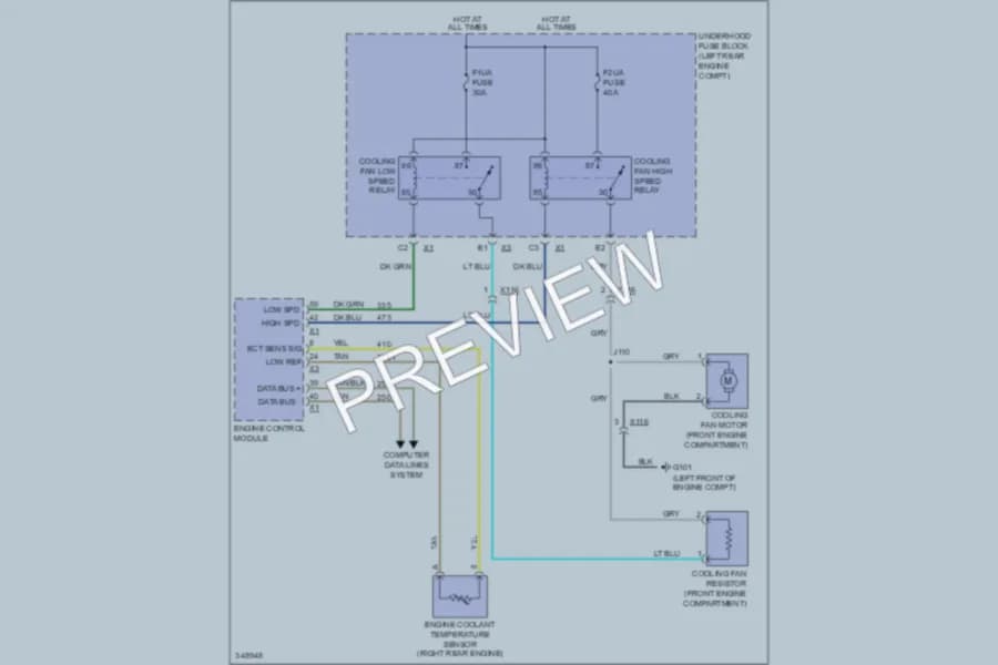 2011 Chevrolet Equinox Cooling Fan wiring diagram preview