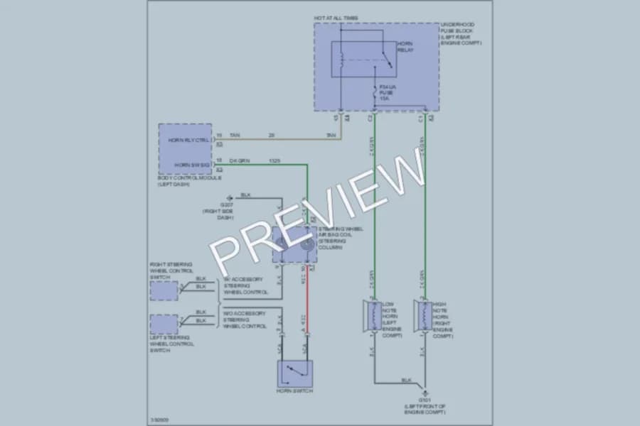 2011 Chevrolet Equinox Horn wiring diagram preview
