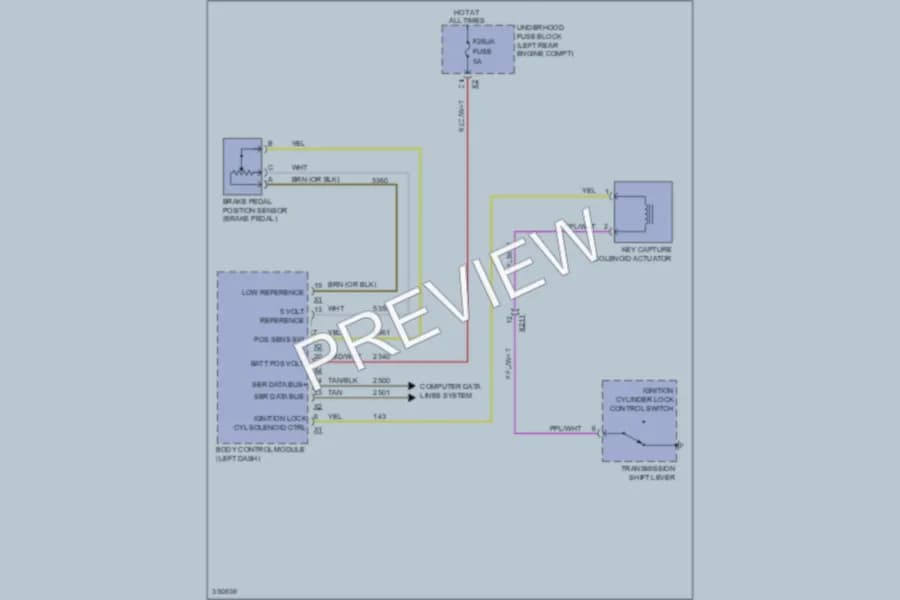 2011 Chevrolet Equinox Shift Interlock wiring diagram preview
