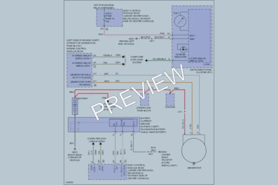 2011 Chevrolet HHR Starting Charging wiring diagram preview