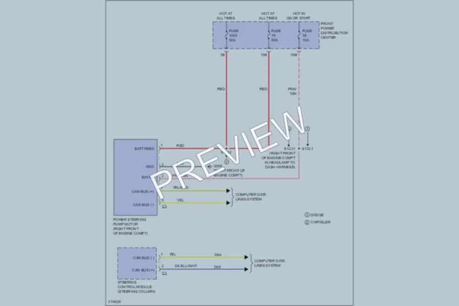 2011 Chrysler 300 Electronic Power Steering wiring diagram preview