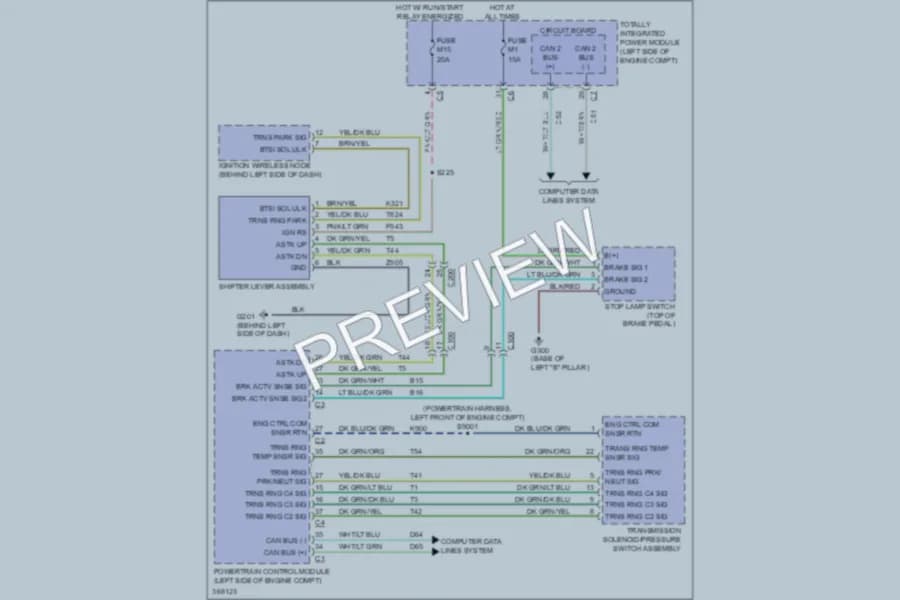 2011 Chrysler TownCountry Shift Interlock wiring diagram preview