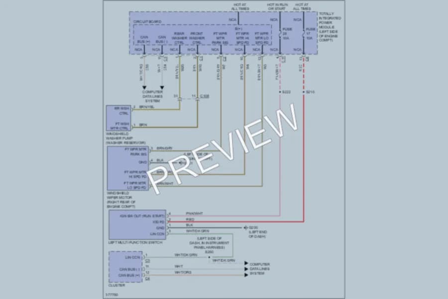 2011 Dodge Avenger Wiper Washer wiring diagram preview