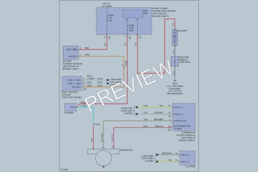2011 Dodge Journey Starting Charging wiring diagram preview