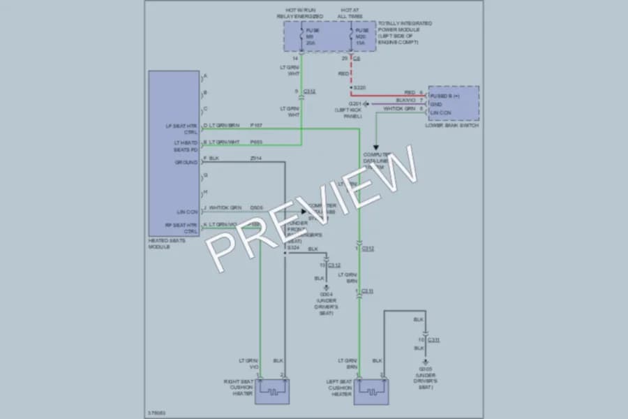 2011 Dodge Nitro Power Seats wiring diagram preview