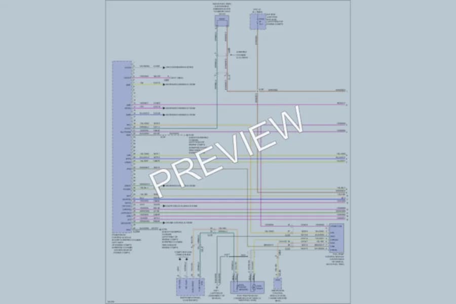 2011 Ford E250 Engine Performance wiring diagram preview with protected circuit layout
