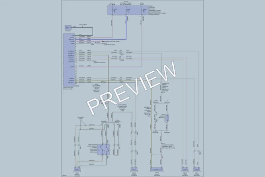 2011 Ford E350 Super Duty Radio wiring diagram preview with protected circuit layout